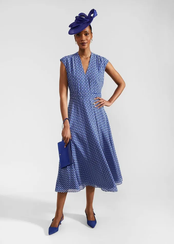 Women Dresses and Jumpsuits Hobbs Hailey Midi Dress Blue Multi