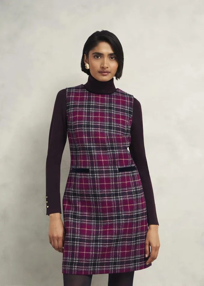 Women Dresses and Jumpsuits Hobbs Margot Wool Dress Pink Multi