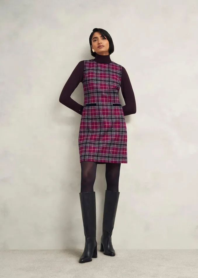 Women Dresses and Jumpsuits Hobbs Margot Wool Dress Pink Multi