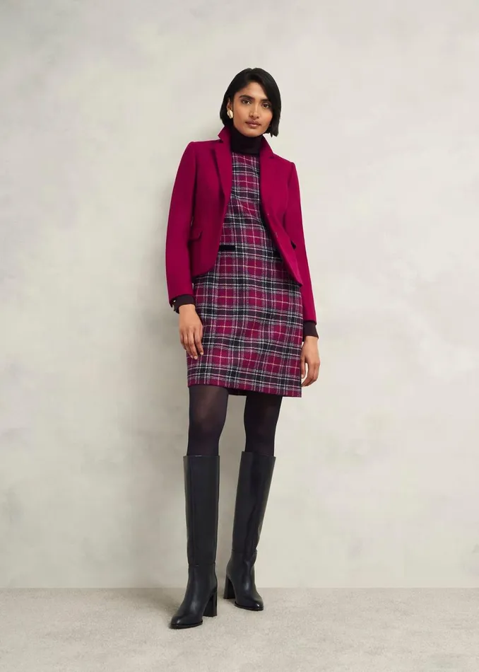 Women Dresses and Jumpsuits Hobbs Margot Wool Dress Pink Multi