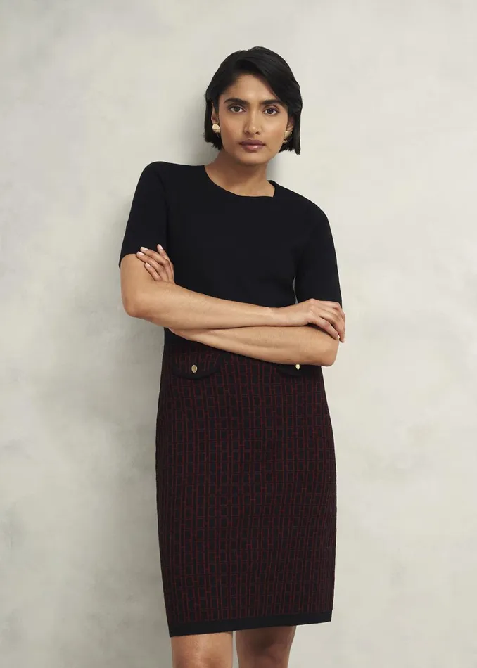 Women Dresses and Jumpsuits Hobbs Perrie Knitted Dress Black Rhubarb