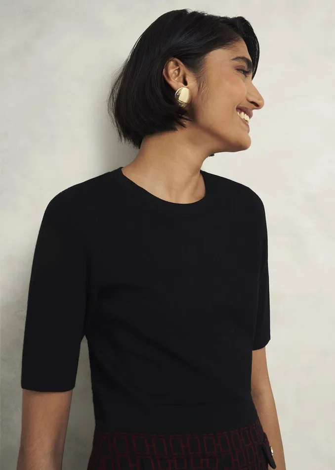 Women Dresses and Jumpsuits Hobbs Perrie Knitted Dress Black Rhubarb