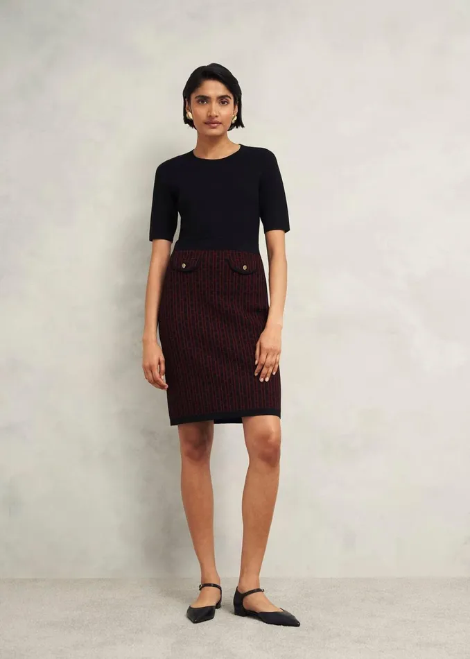 Women Dresses and Jumpsuits Hobbs Perrie Knitted Dress Black Rhubarb