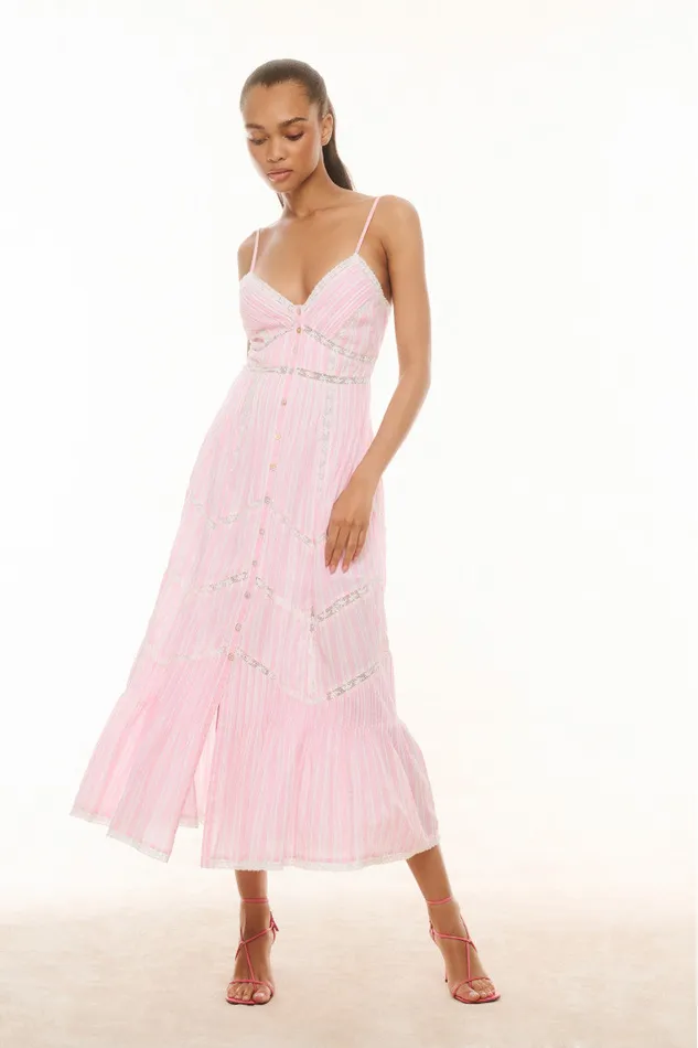 Women Dresses LoveShackFancy Esilda Cotton Midi Dress Captiva Pink