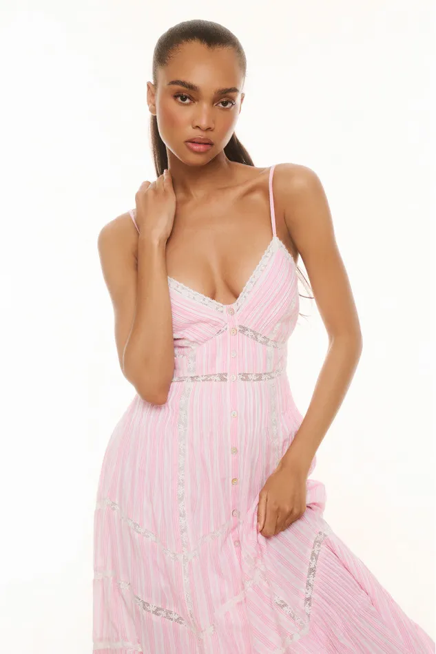 Women Dresses LoveShackFancy Esilda Cotton Midi Dress Captiva Pink