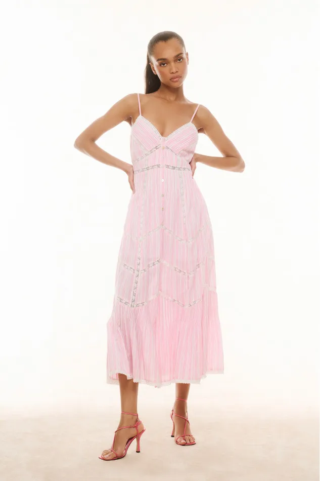 Women Dresses LoveShackFancy Esilda Cotton Midi Dress Captiva Pink
