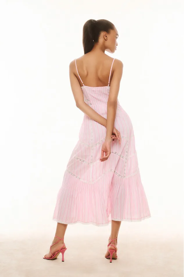 Women Dresses LoveShackFancy Esilda Cotton Midi Dress Captiva Pink