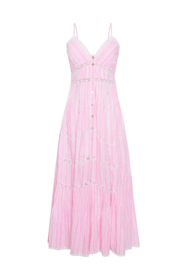 Women Dresses LoveShackFancy Esilda Cotton Midi Dress Captiva Pink