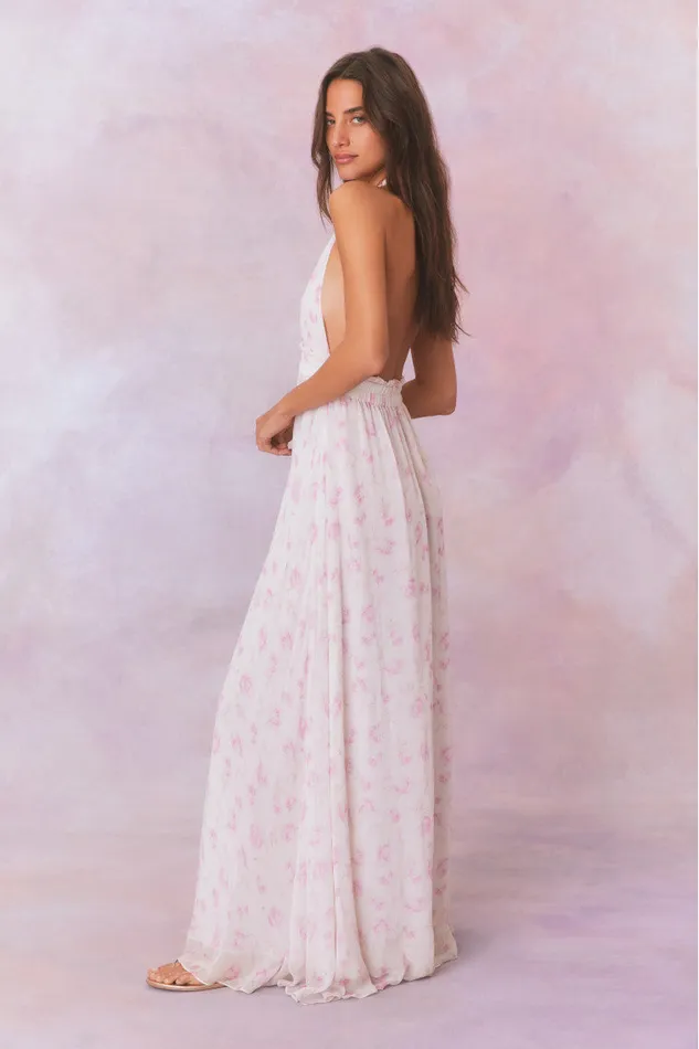 Women Dresses LoveShackFancy Love Fragrance Halter Maxi Dress Sterling Dusk