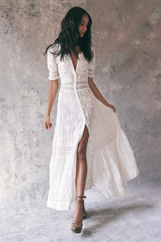 Women Dresses LoveShackFancy Minka Maxi Dress True White