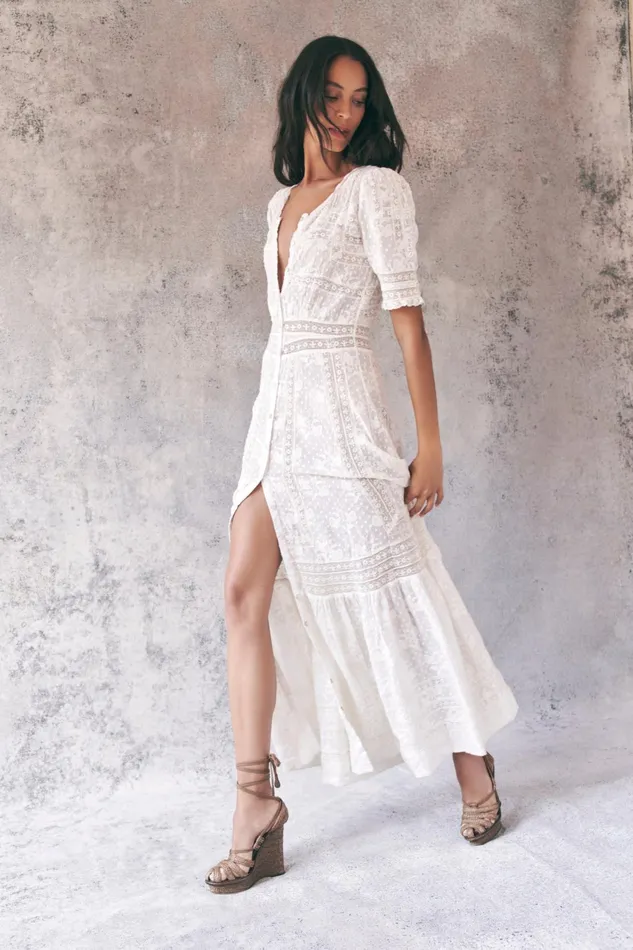 Women Dresses LoveShackFancy Minka Maxi Dress True White