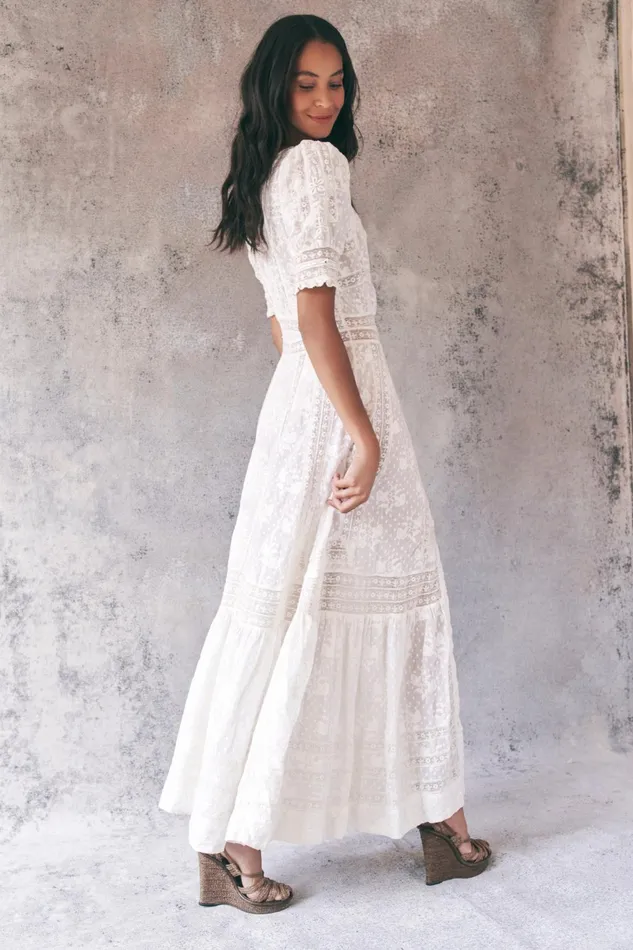 Women Dresses LoveShackFancy Minka Maxi Dress True White