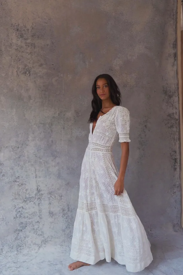 Women Dresses LoveShackFancy Minka Maxi Dress True White