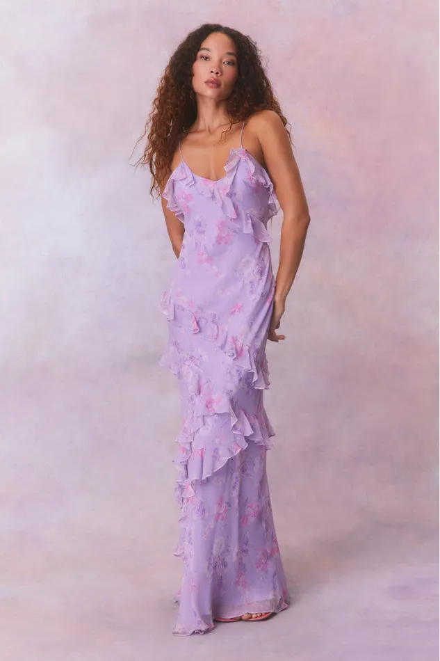 Women Dresses LoveShackFancy Rialto Fragrance Print Maxi Dress Hibiscus