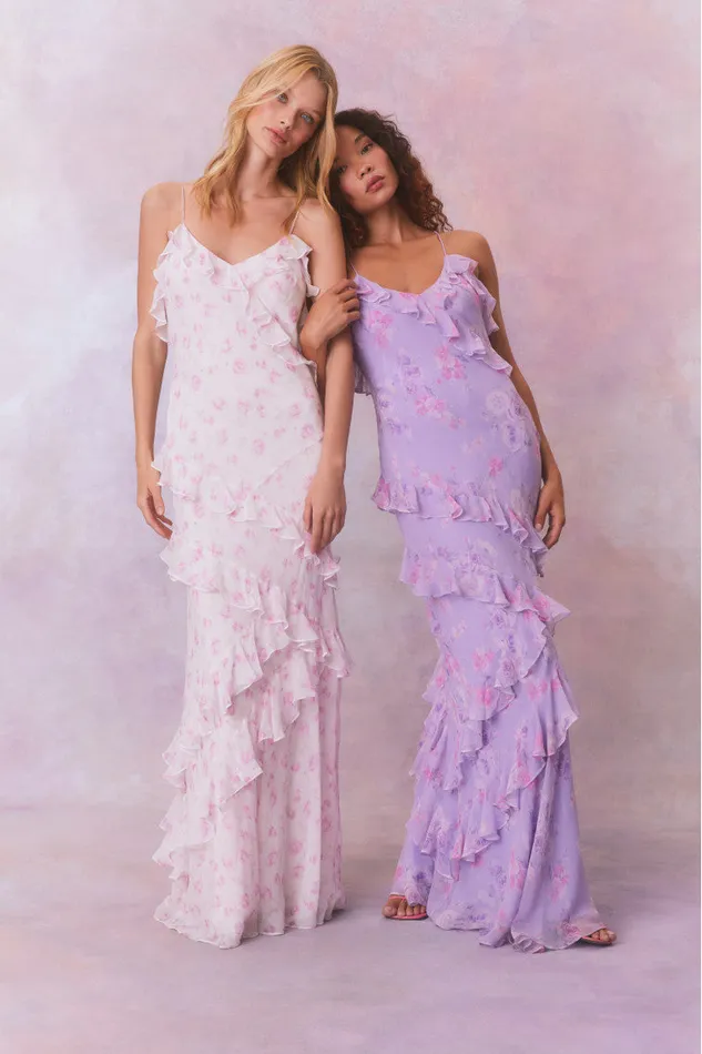 Women Dresses LoveShackFancy Rialto Fragrance Print Maxi Dress Hibiscus