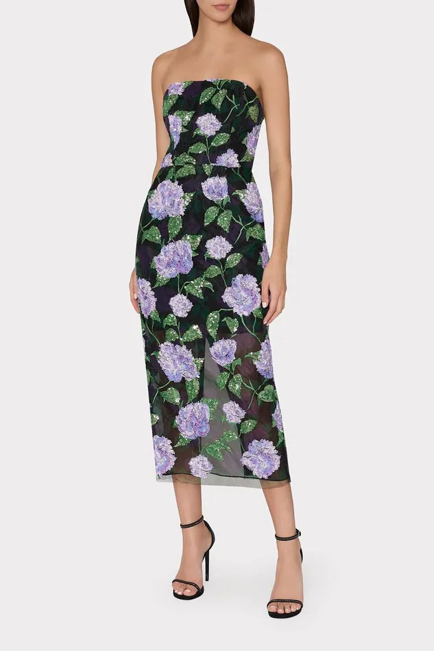 Women Dresses Milly Kait Printed Sequins Dress Lilac Multi