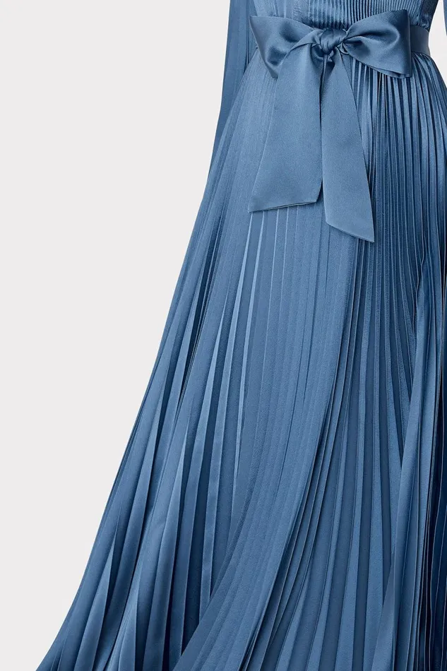Women Dresses Milly Nadie Pleated Satin Maxi Dress Stone
