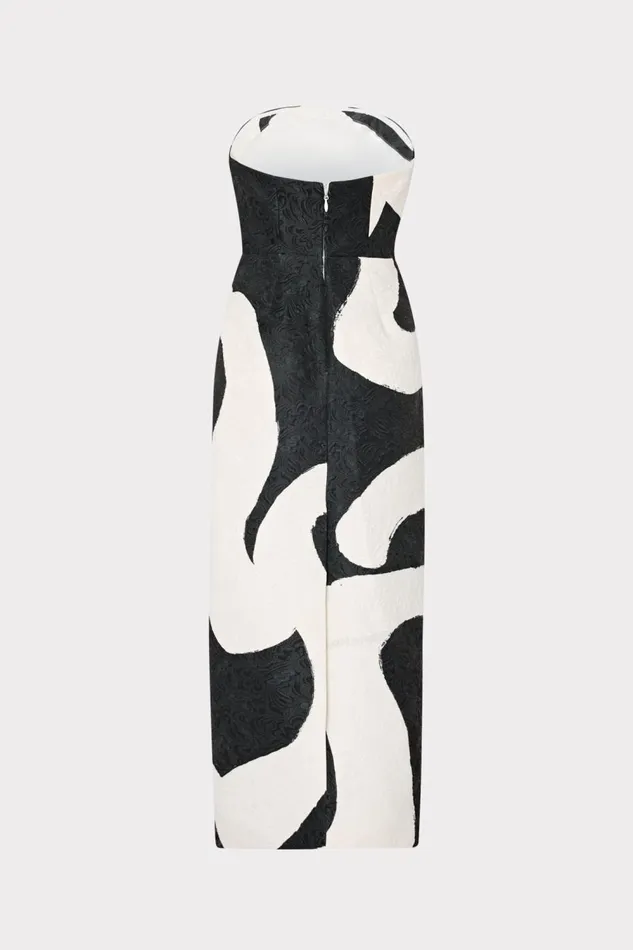 Women Dresses Milly Orion Ink Swirl Dress Blackwhite