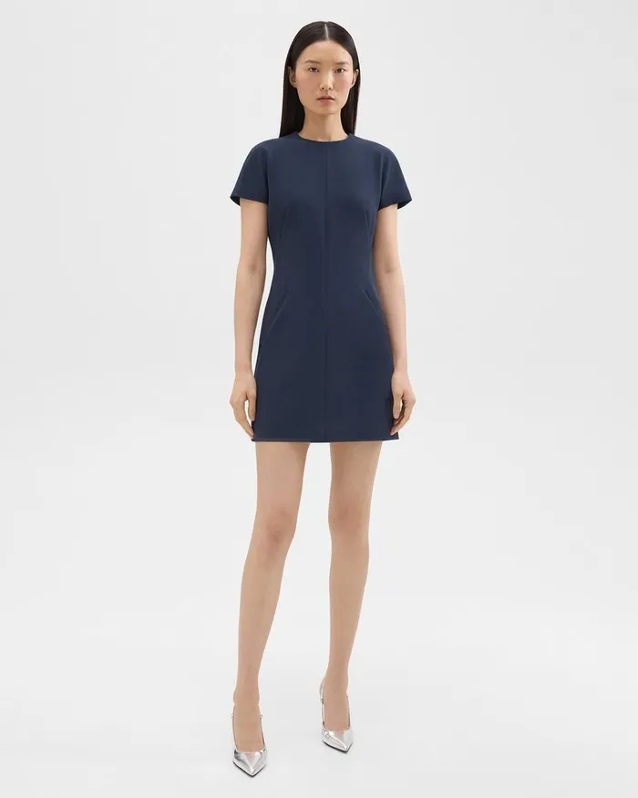 Women Dresses Theory Dolman Sleeve Mini Dress In Admiral Crepe Nocturne Navy