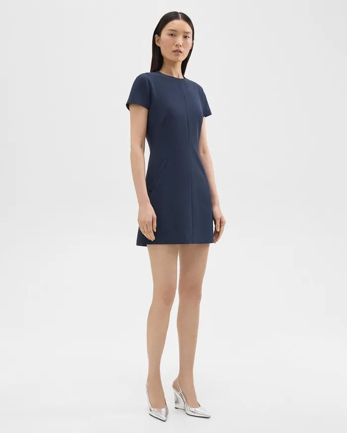 Women Dresses Theory Dolman Sleeve Mini Dress In Admiral Crepe Nocturne Navy