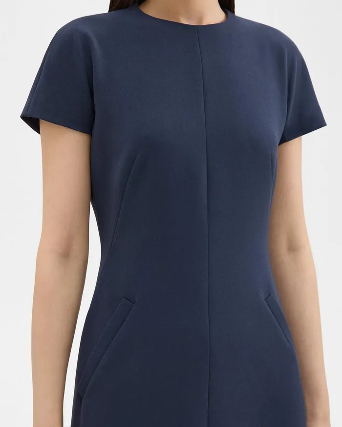 Women Dresses Theory Dolman Sleeve Mini Dress In Admiral Crepe Nocturne Navy