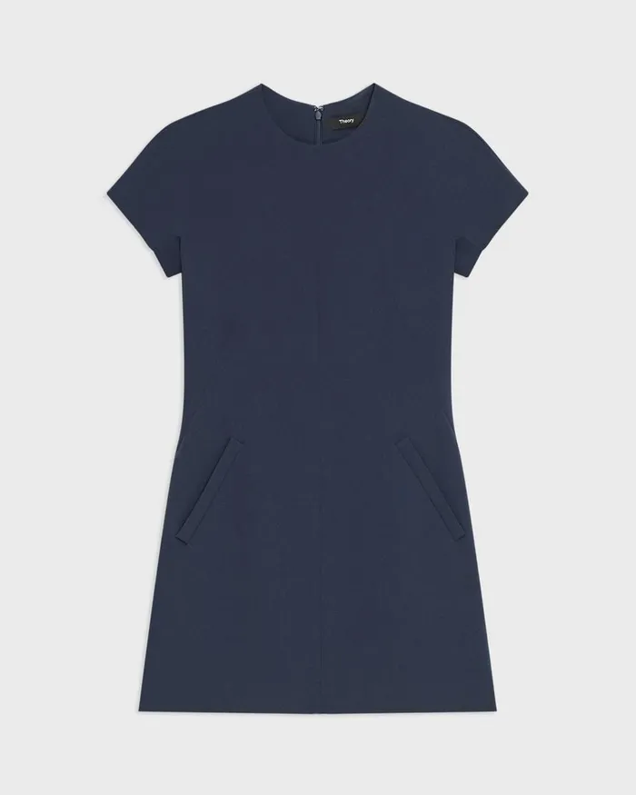 Women Dresses Theory Dolman Sleeve Mini Dress In Admiral Crepe Nocturne Navy