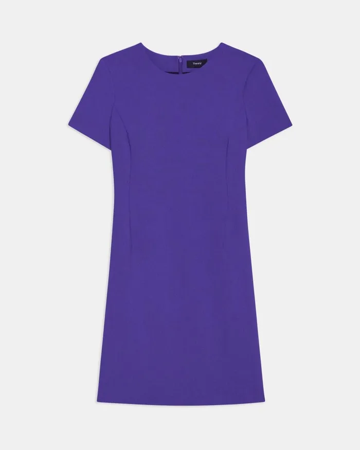 Women Dresses Theory Sheath Dress In Good Wool Blue Iris