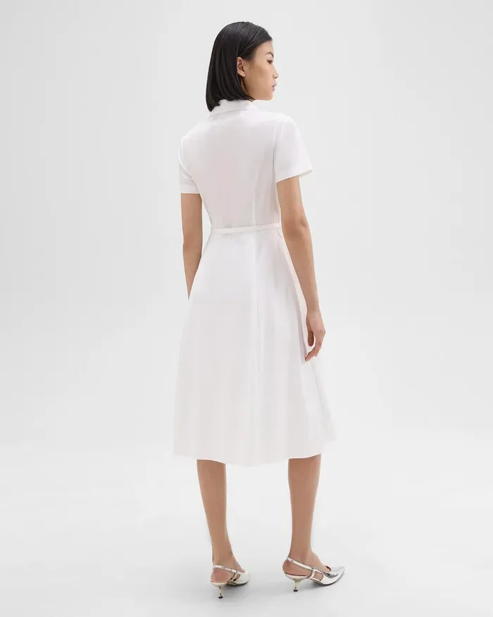 Women Dresses Theory ShortSleeve Shirt Dress In Good Cotton White