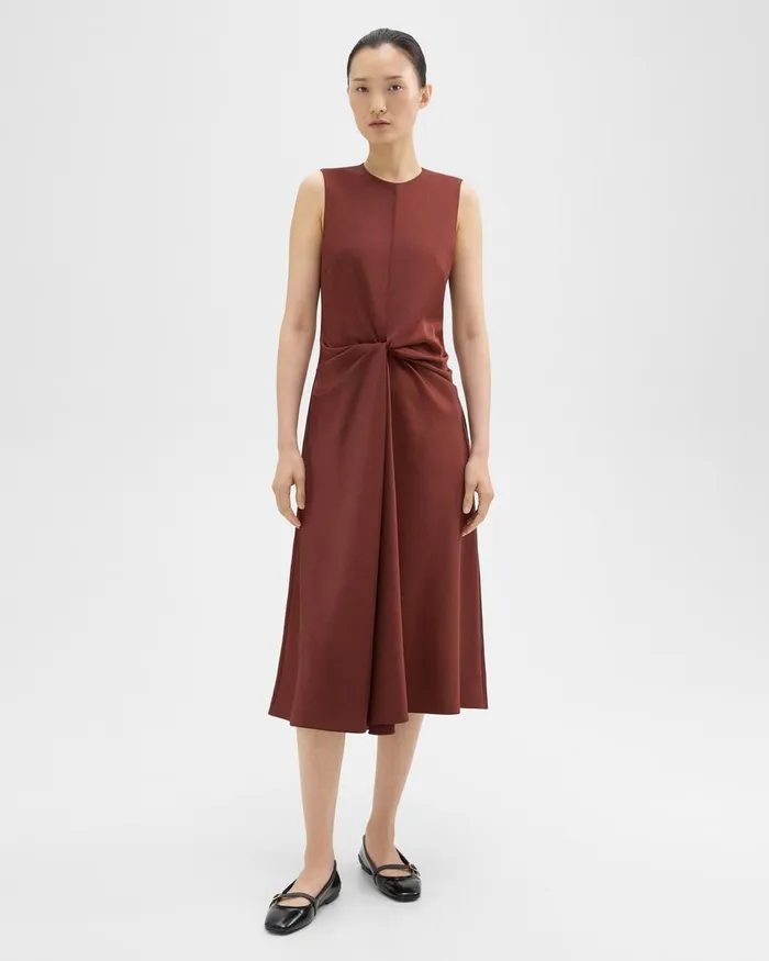 Women Dresses Theory Twisted Midi Dress Canyon