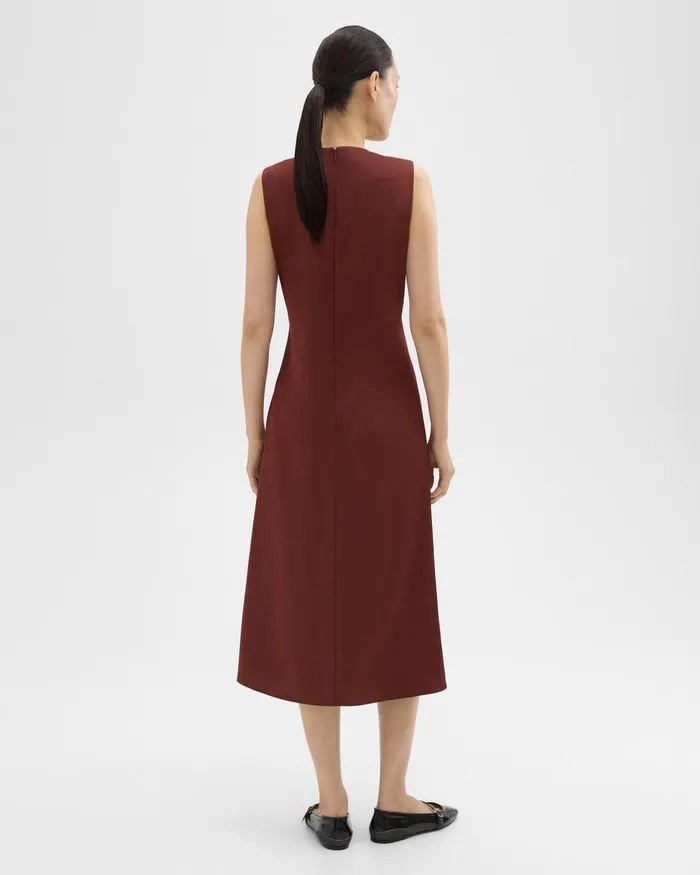 Women Dresses Theory Twisted Midi Dress Canyon