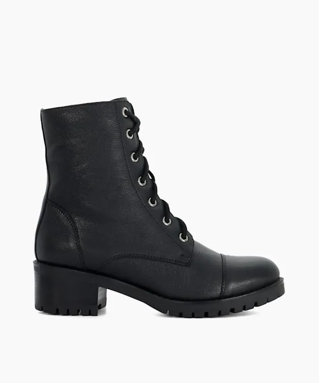 Women Dune London Ankle Boots Chunky Lace Up Boots Black