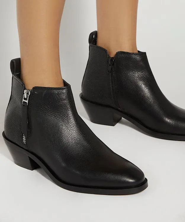 Women Dune London Ankle Boots Stacked Heel Boots Black
