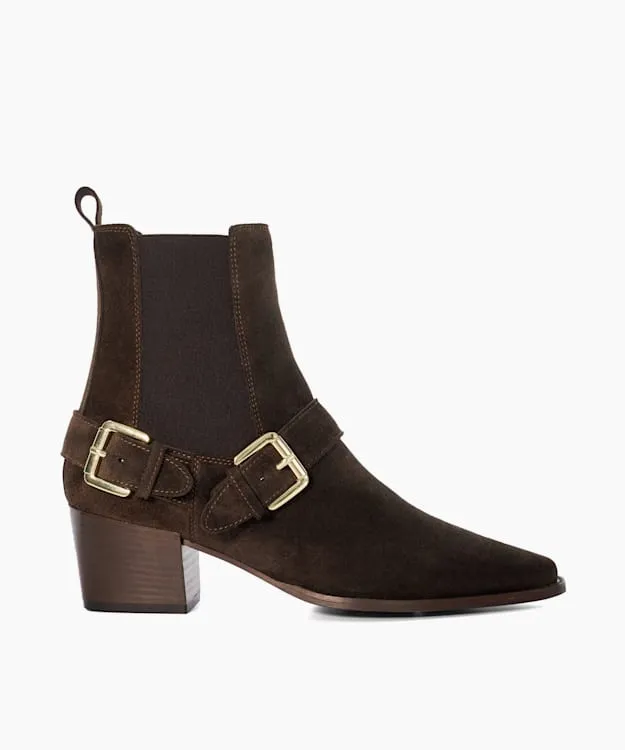 Women Dune London Chelsea Boots Buckled Chelsea Ankle Boots Brown