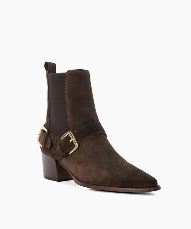 Women Dune London Chelsea Boots Buckled Chelsea Ankle Boots Brown