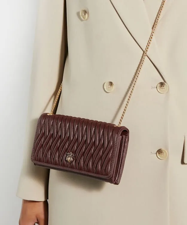 Women Dune London Crossbody Bags Quilted Leather Cross Body Bag Red