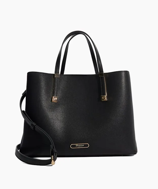 Women Dune London Handbags Branded Hardware Tote Bag Black