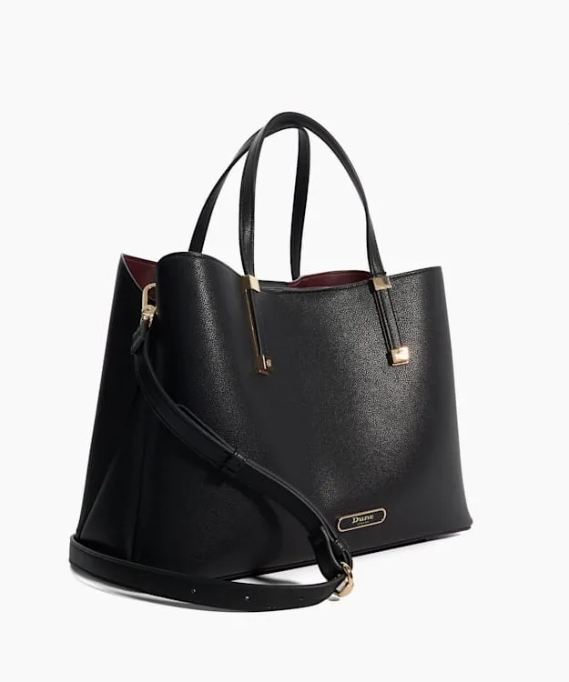 Women Dune London Handbags Branded Hardware Tote Bag Black