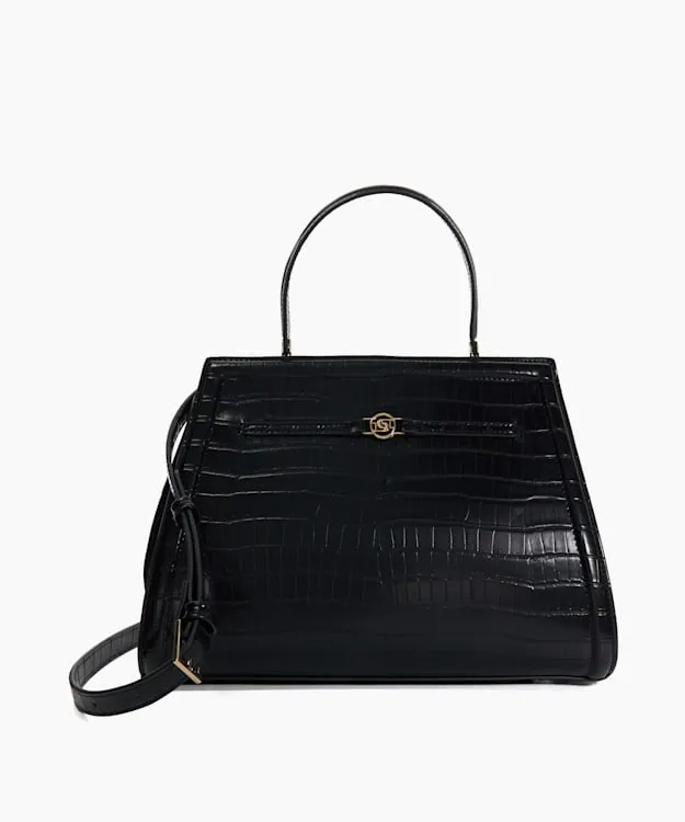 Women Dune London Handbags Structured Top Handle Bag Black