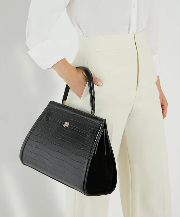 Women Dune London Handbags Structured Top Handle Bag Black