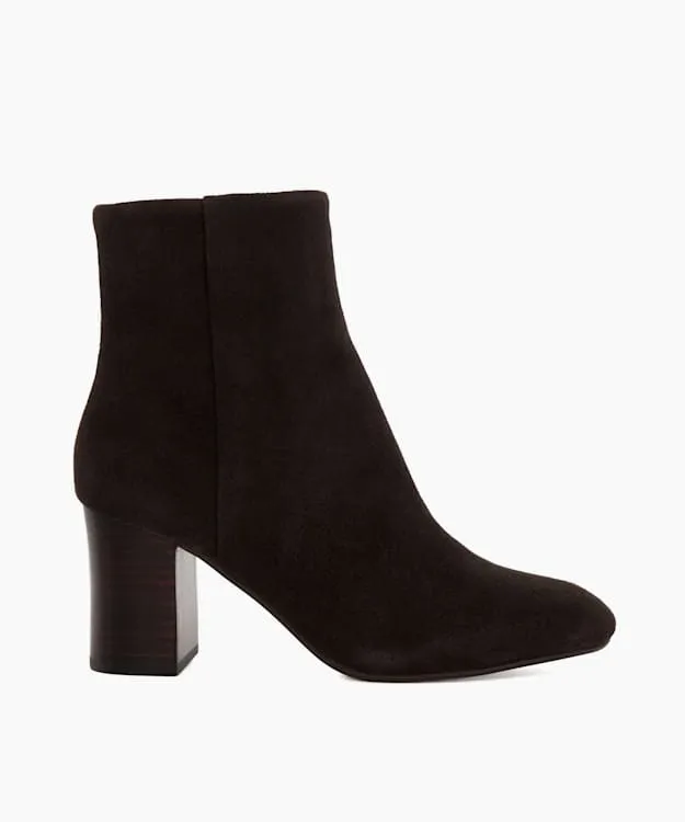 Women Dune London Heeled Boots Block Heel Ankle Boots Brown