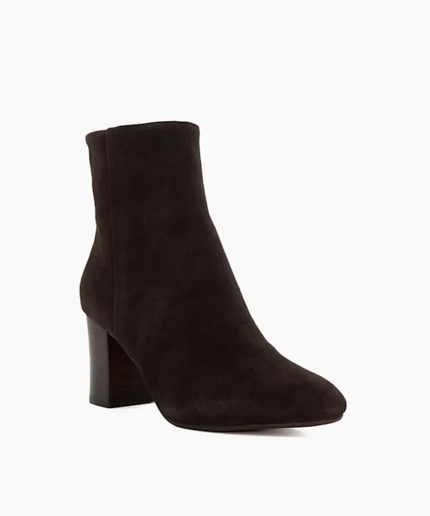 Women Dune London Heeled Boots Block Heel Ankle Boots Brown