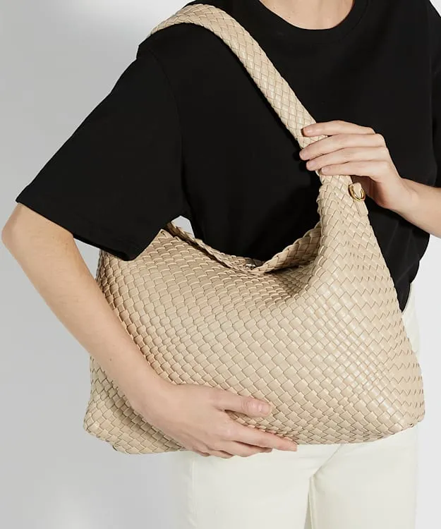 Women Dune London Tote Bags Woven Shoulder Bag Neutral