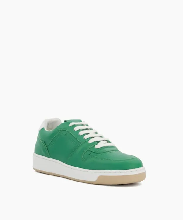 Women Dune London Trainers Leather LaceUp Trainers Green