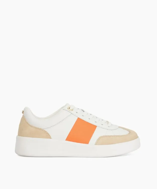 Women Dune London Trainers Round Toe Lace Up Trainers Orange