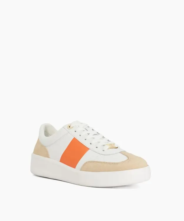 Women Dune London Trainers Round Toe Lace Up Trainers Orange