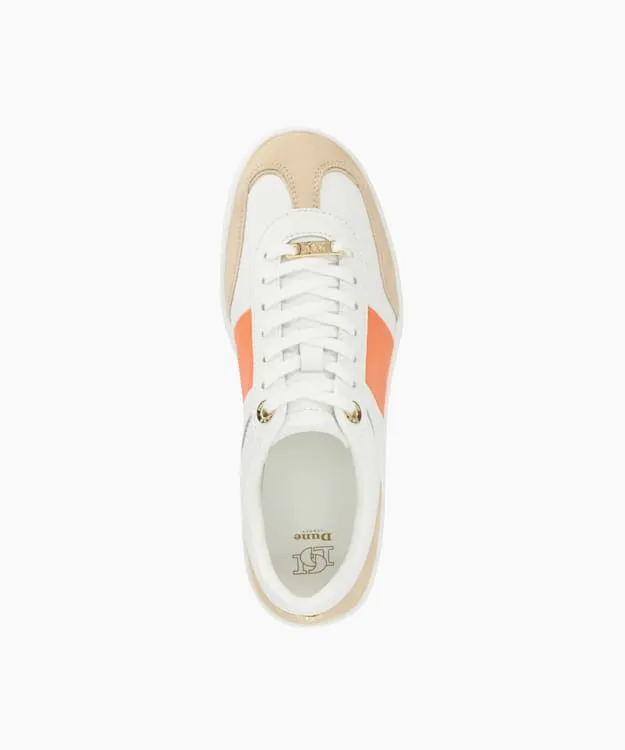 Women Dune London Trainers Round Toe Lace Up Trainers Orange