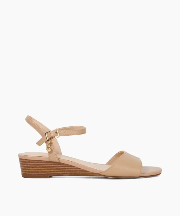 Women Dune London Wedge Sandals Low Block Heel Open Toe Shoes Pink