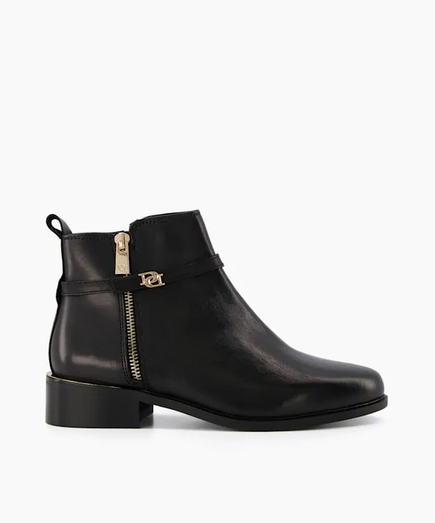 Women Dune London Wide Fit Boots Wide Fit ZipDetail Ankle Boots Black