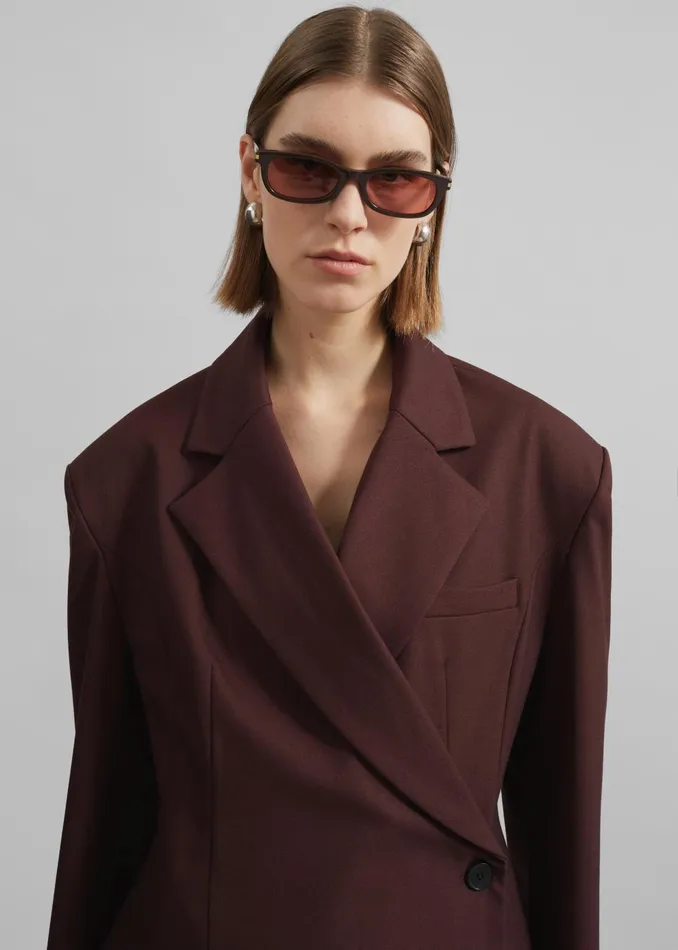 Women Durham Crossover Blazer 8211 Burgundy The Frankie Shop Outerwear