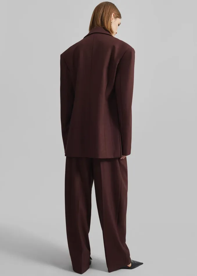 Women Durham Crossover Blazer 8211 Burgundy The Frankie Shop Outerwear